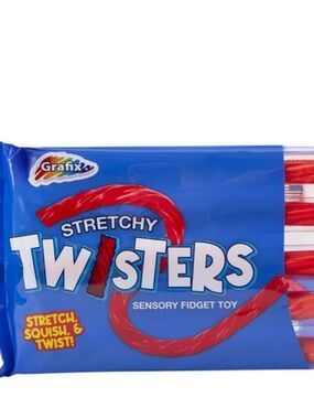 NIB Twister Red Stretchy Sensory Fidget Toy Set Includes 5 Twists